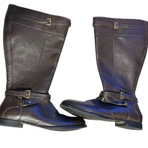 Comfortview Janis Tall Wide Calf Brown Leather Boot 9.5WW